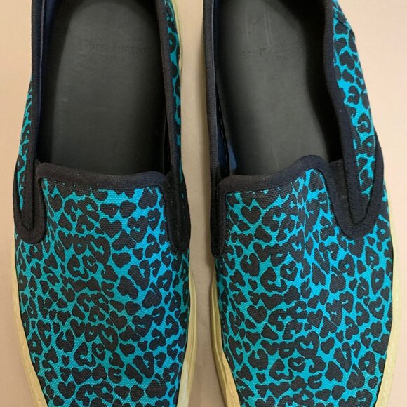Saint Laurent Paris Slip-On Sneakers – Men’s 43 / US 9 – Blue Leopard - Picture 2 of 11